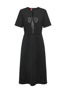 Wool Slim-Fit Dress | Black
