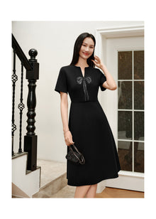 Wool Slim-Fit Dress | Black