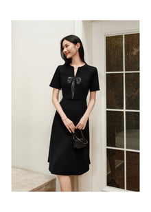 Wool Slim-Fit Dress | Black