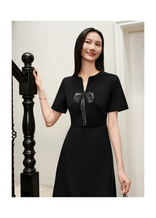 Wool Slim-Fit Dress | Black