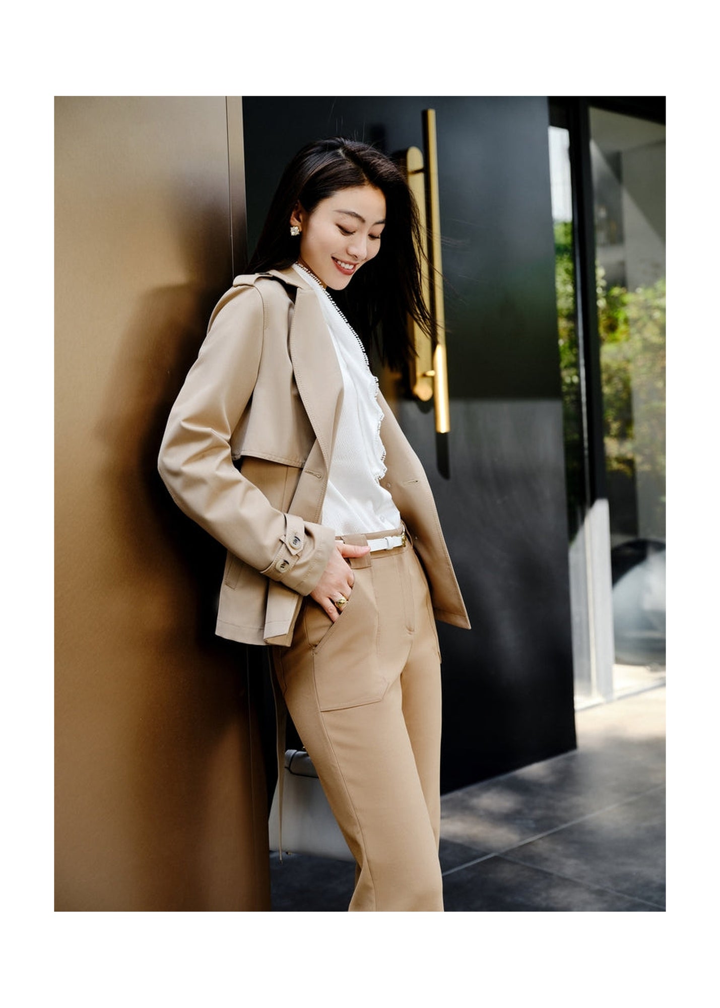 Woolen Trench Coat | Khaki