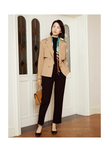 Woolen Trench Coat | Khaki