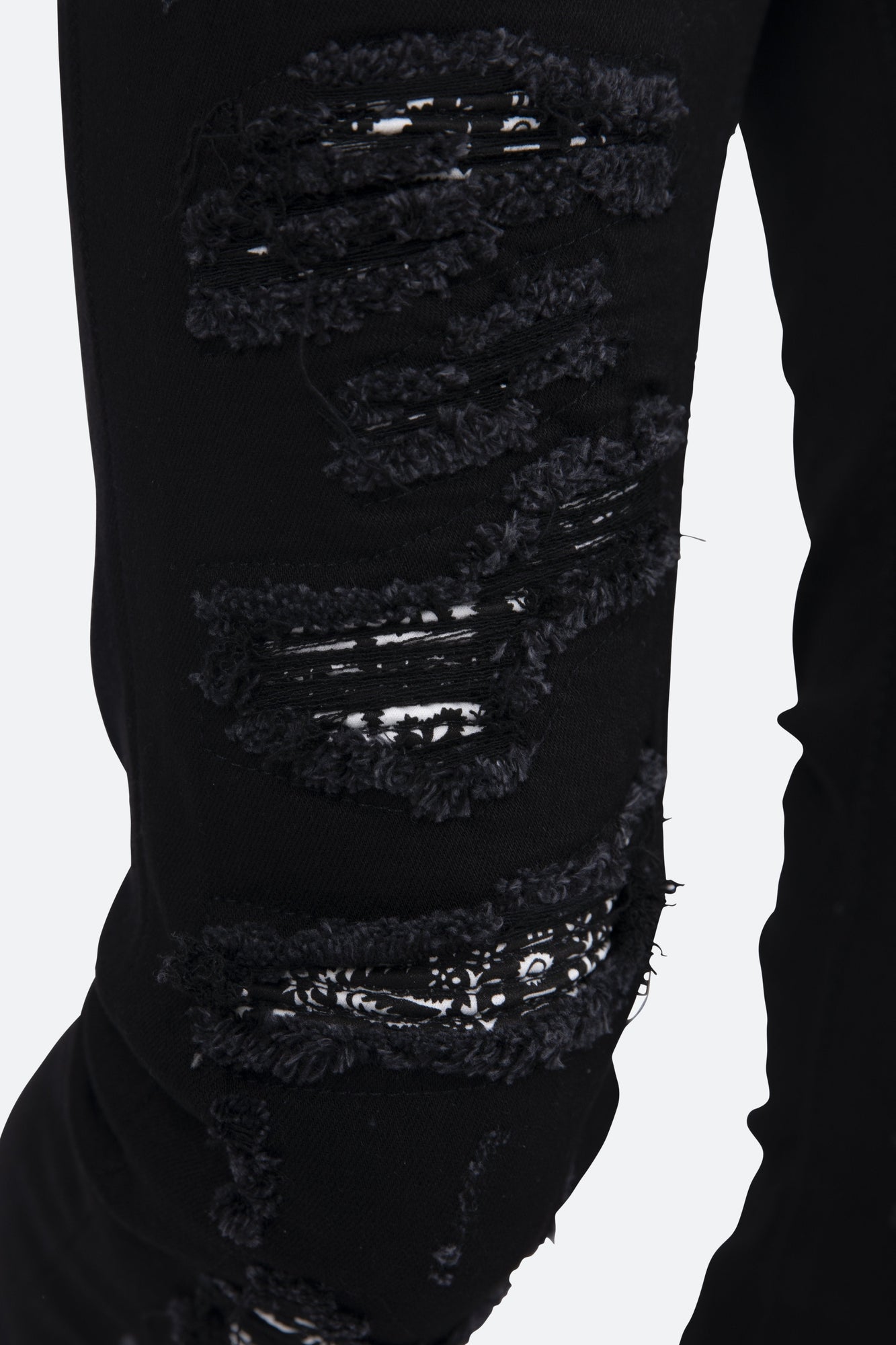 X165 Paisley Skinny Denim | Black/Black