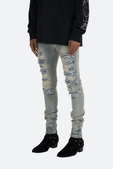 X165 Paisley Skinny Denim | Blue/Black
