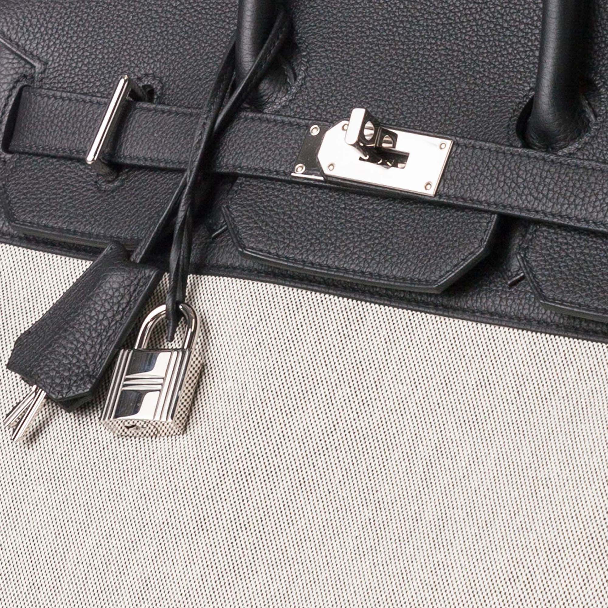 Hermes | Pre-Owned Toile Criss and Evercolor HAC Birkin 40 | Gray/Light GrayBlack