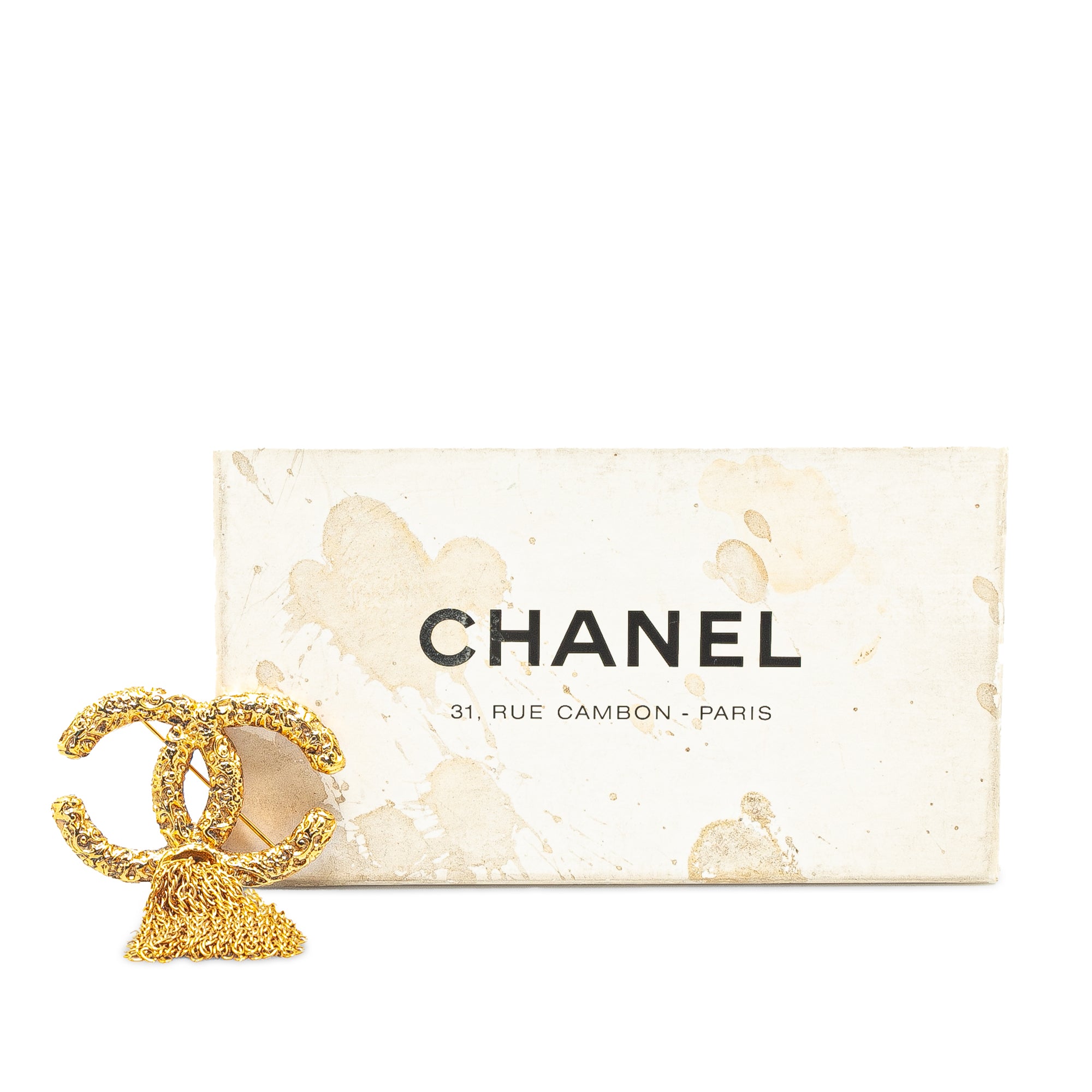 Chanel | Pre-Owned Gold Plated CC Fringe Brooch | Gold