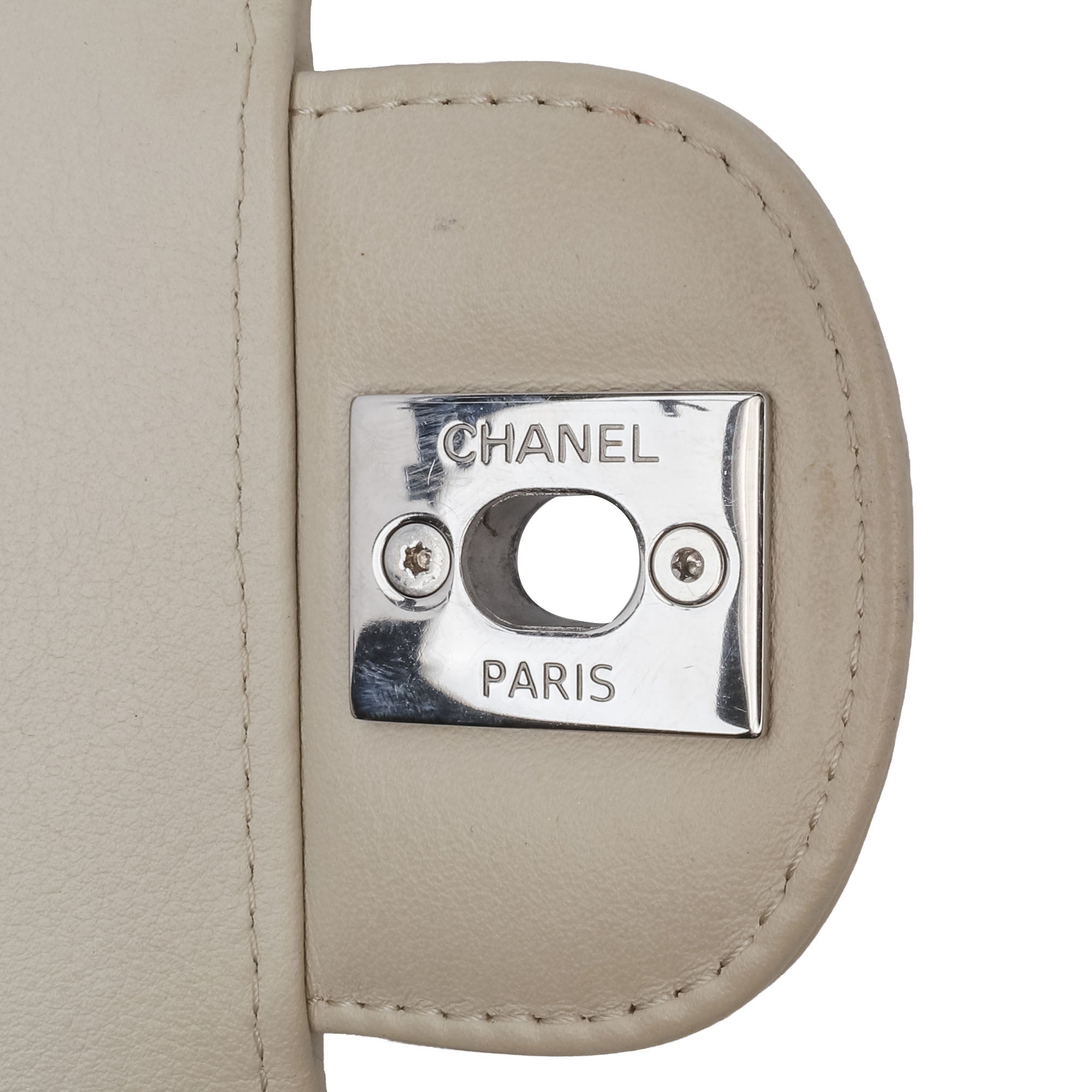 Chanel | Pre-Owned Small Classic Chevron Lambskin Double Flap | White/Off White