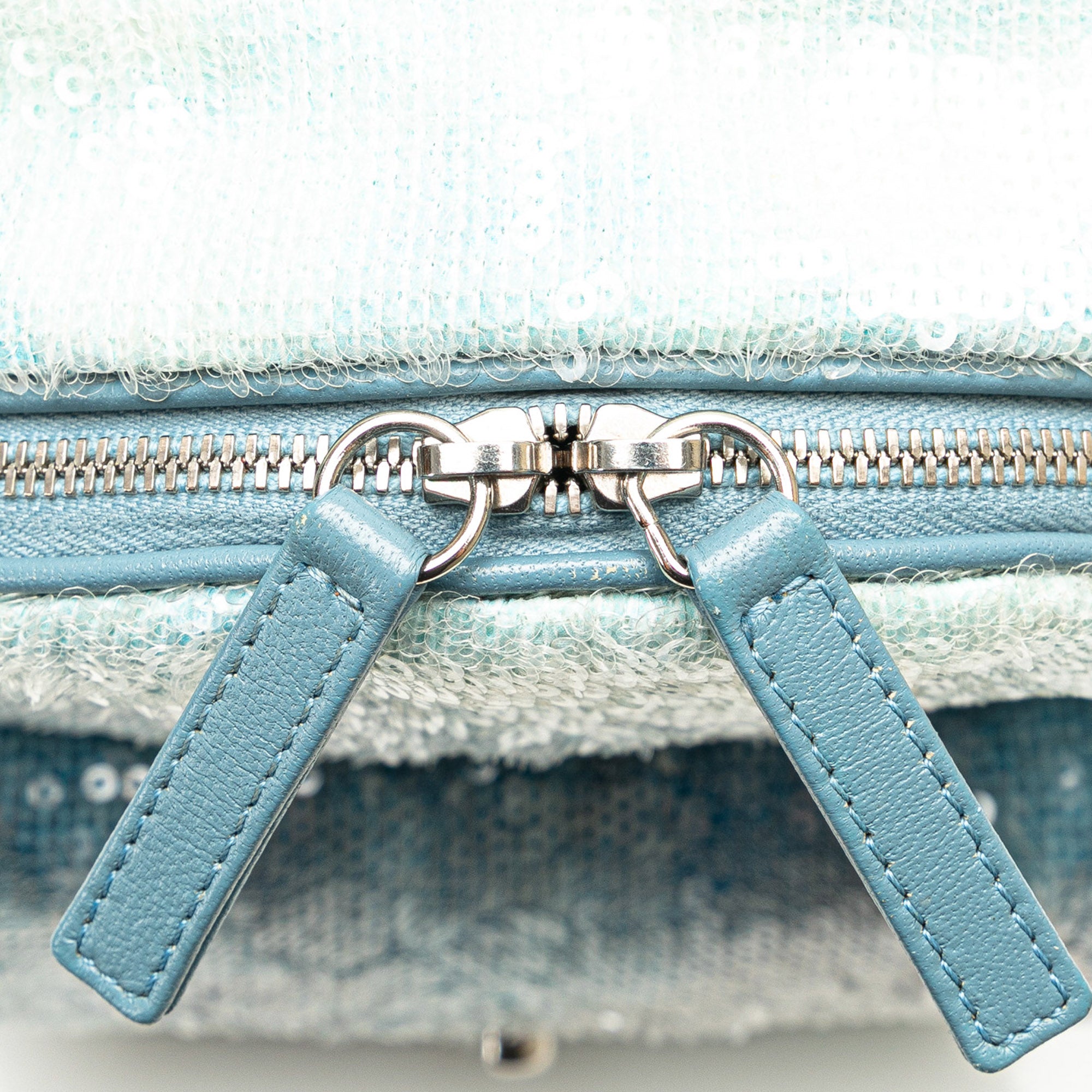 Chanel | Pre-Owned Mini Sequins and Lambskin Waterfall Backpack - I | Blue/Light Blue