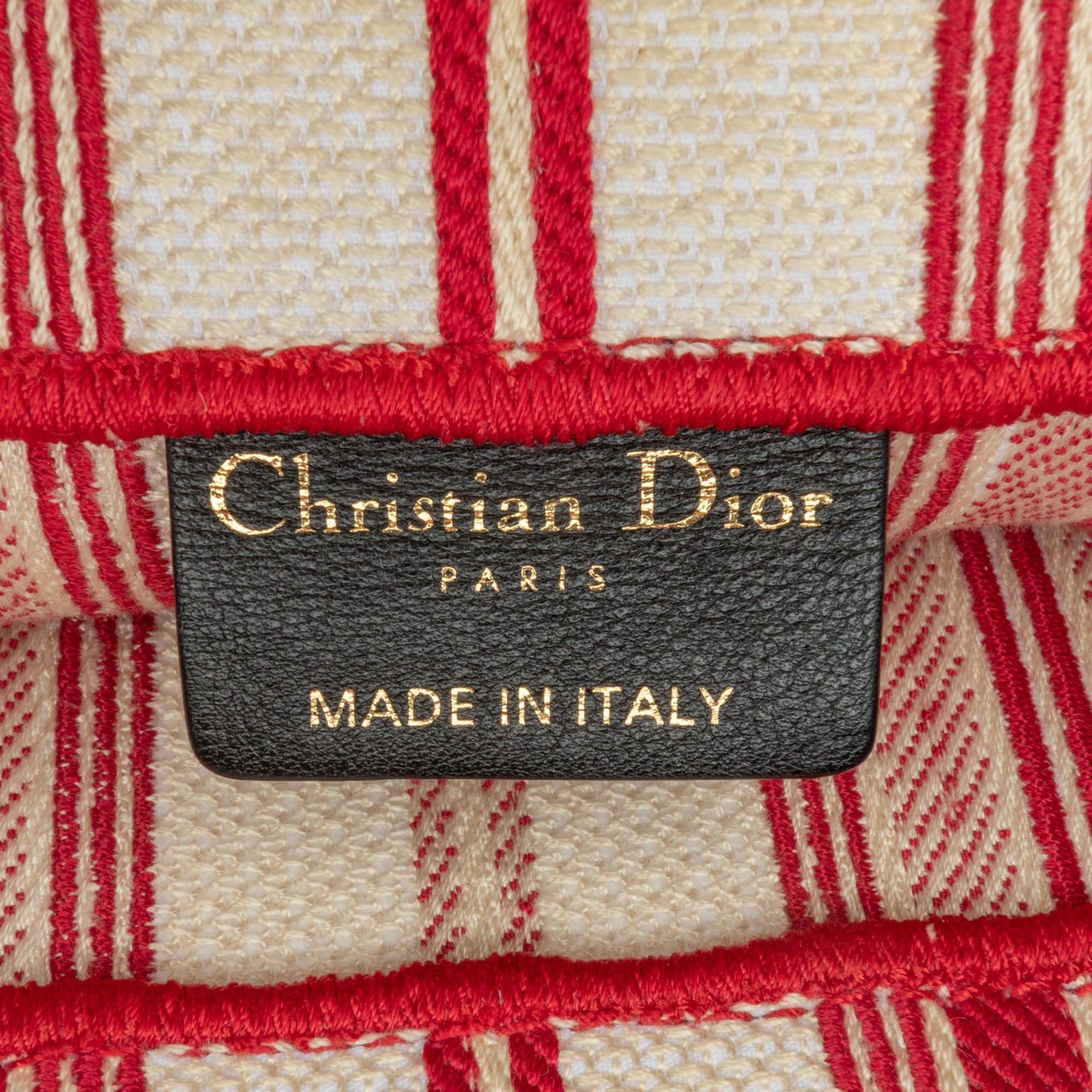 Dior | Pre-Owned Large Striped Book Tote | Red