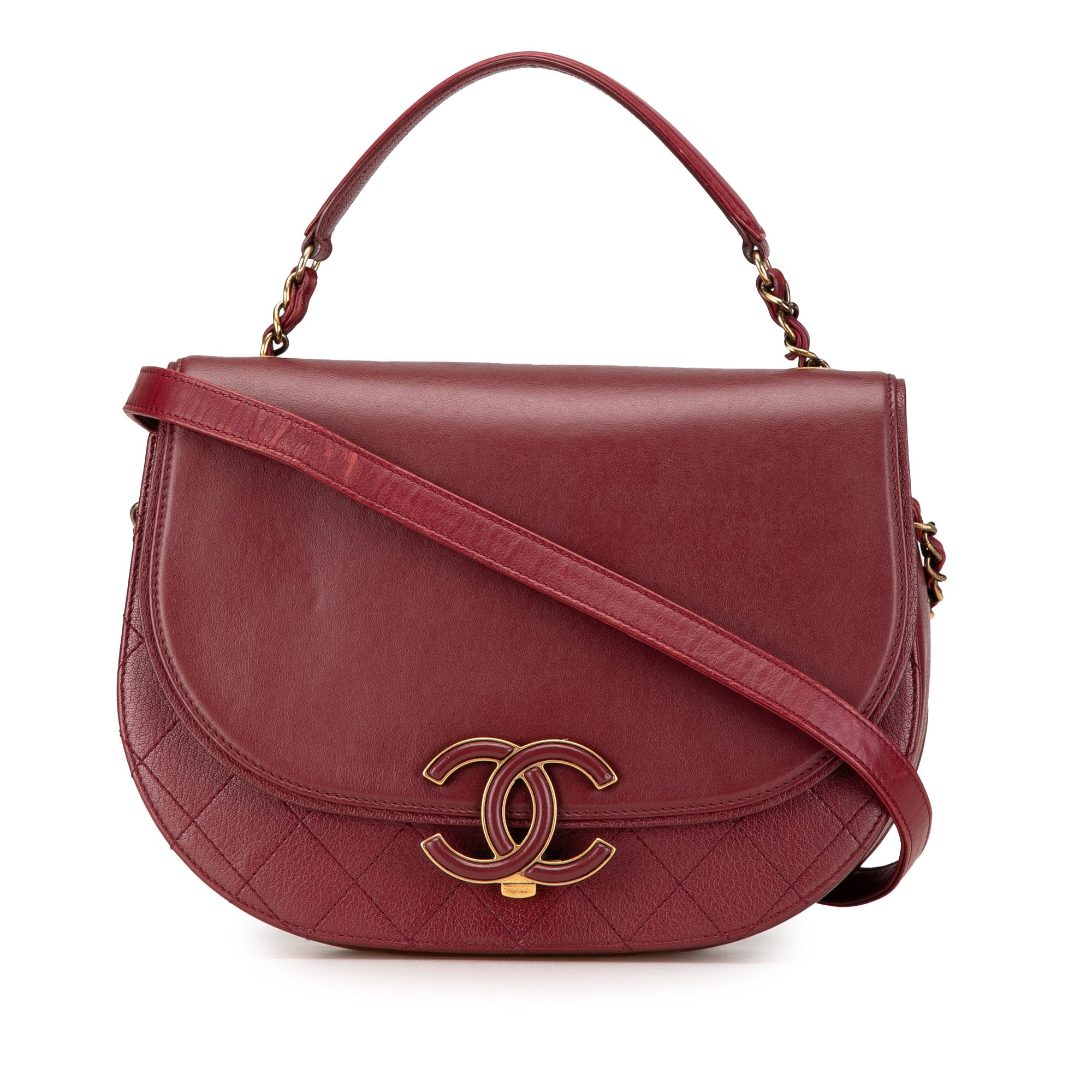 Chanel | Pre-Owned Medium Calfskin Coco Curve Flap | Red/Dark Red