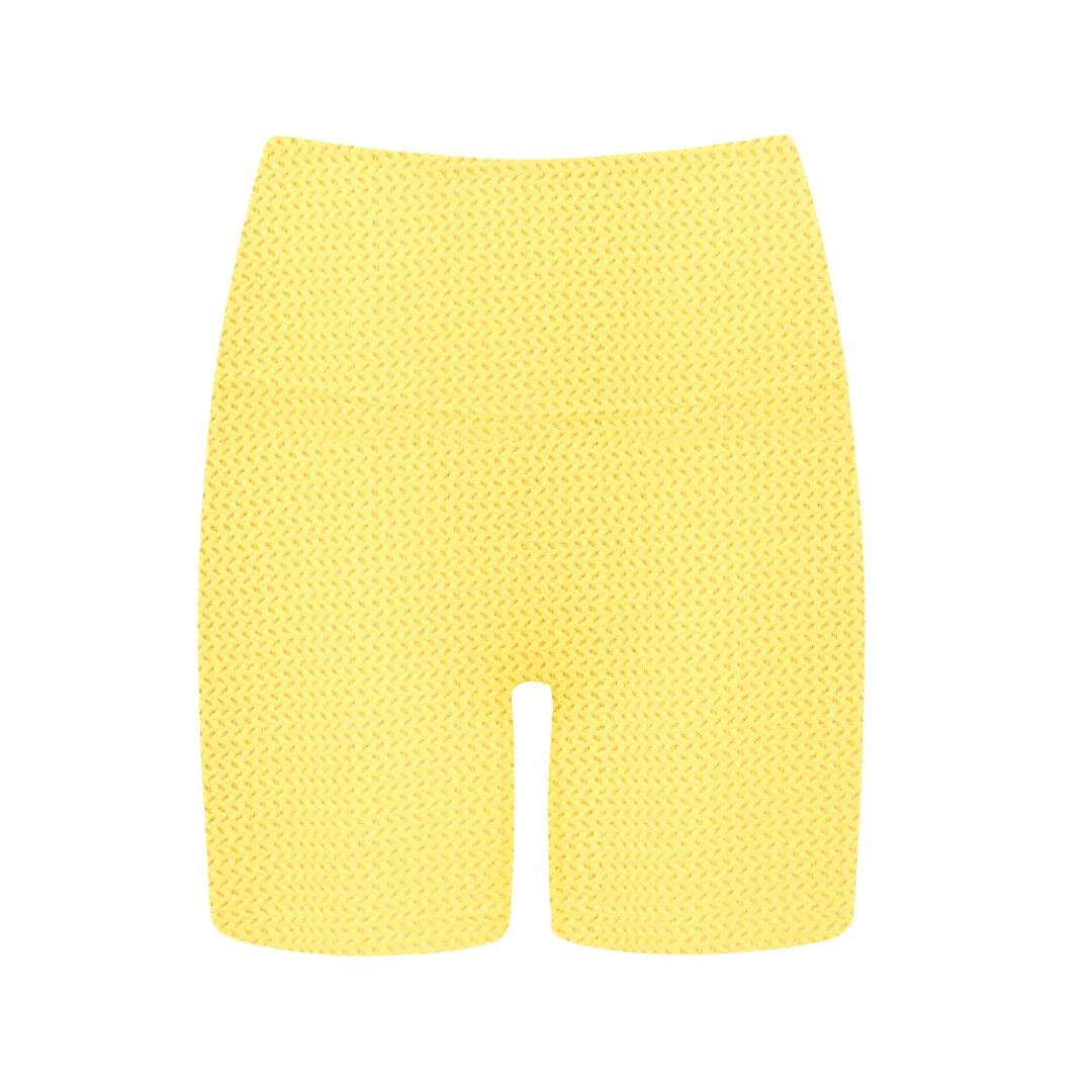 Midi Bike Short | Yellow Crochet