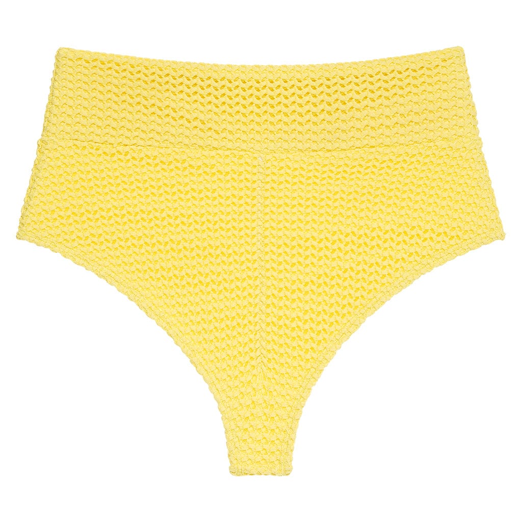 Added Coverage High Rise Bikini Bottom | Yellow Crochet