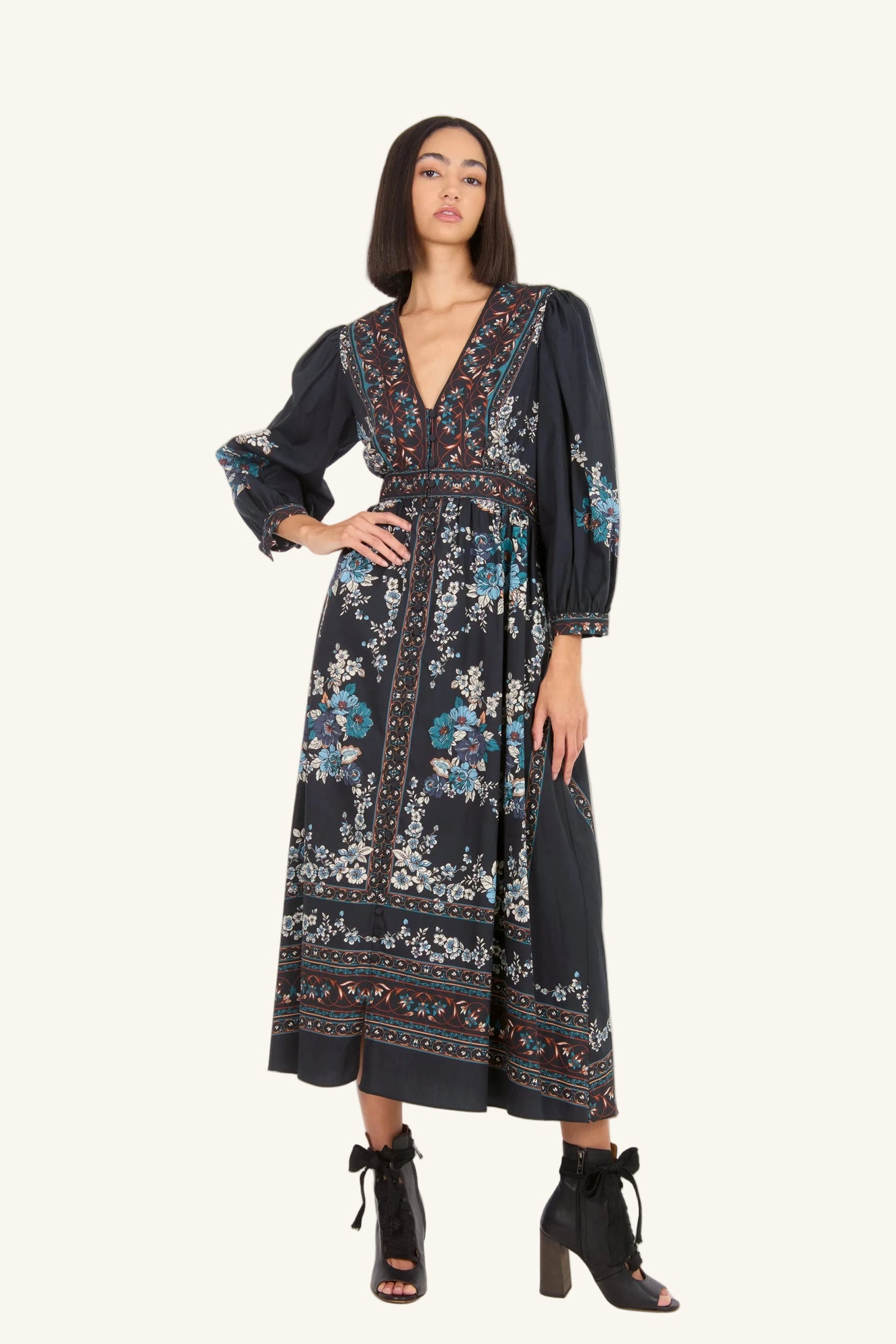Zaria Dress | Dark Navy Floral