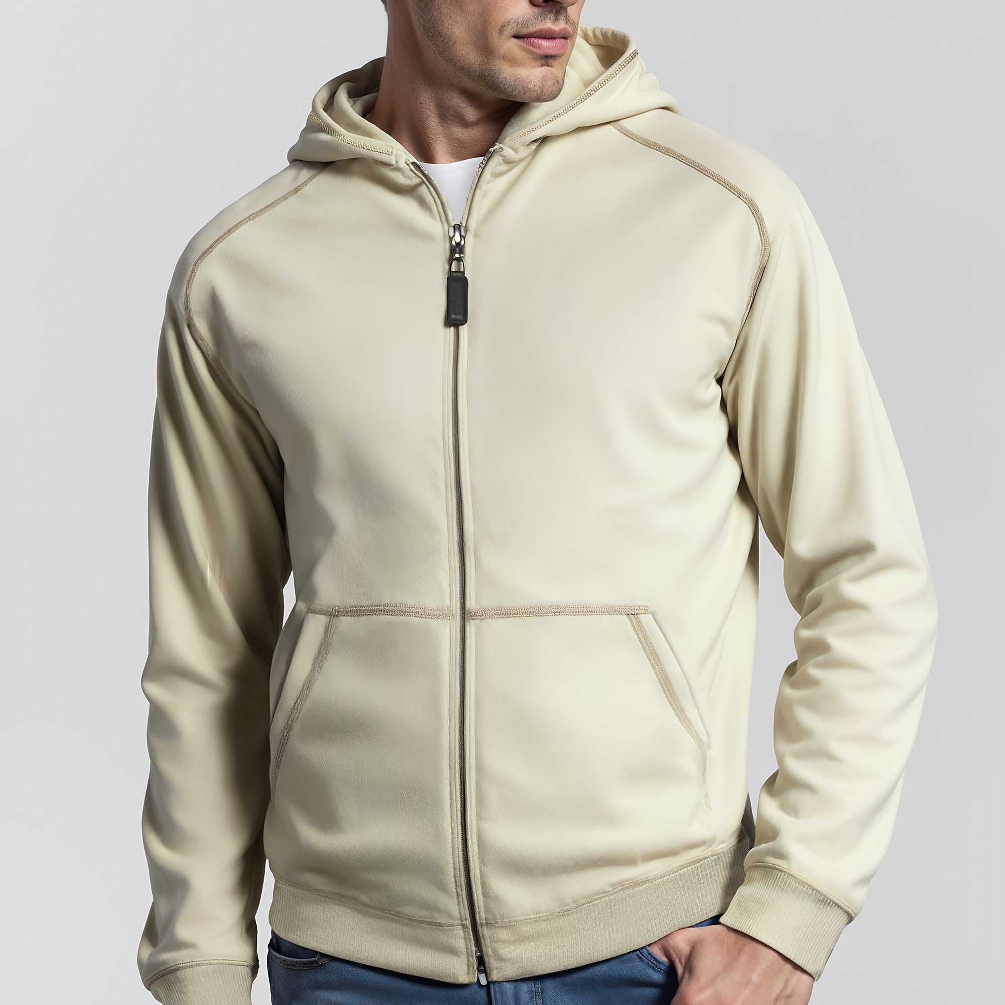 Verbier Zip Up for Men | Ivory