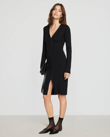 Renée | Ahran Ribbed Two-Way Zip Dress in Size Small