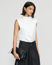 Bianca | Allegra Gathered-Neck Sleeveless Blouse in Size Small