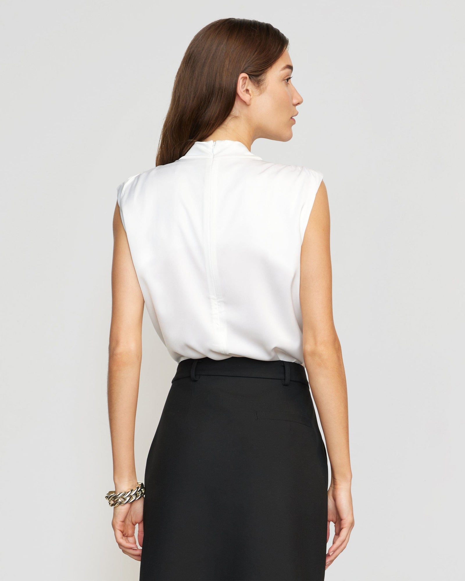 Renée | Allegra Gathered-Neck Sleeveless Blouse in Size Small