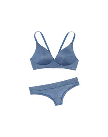 Adore Me Helynn in color Dark Blue and shape plunge