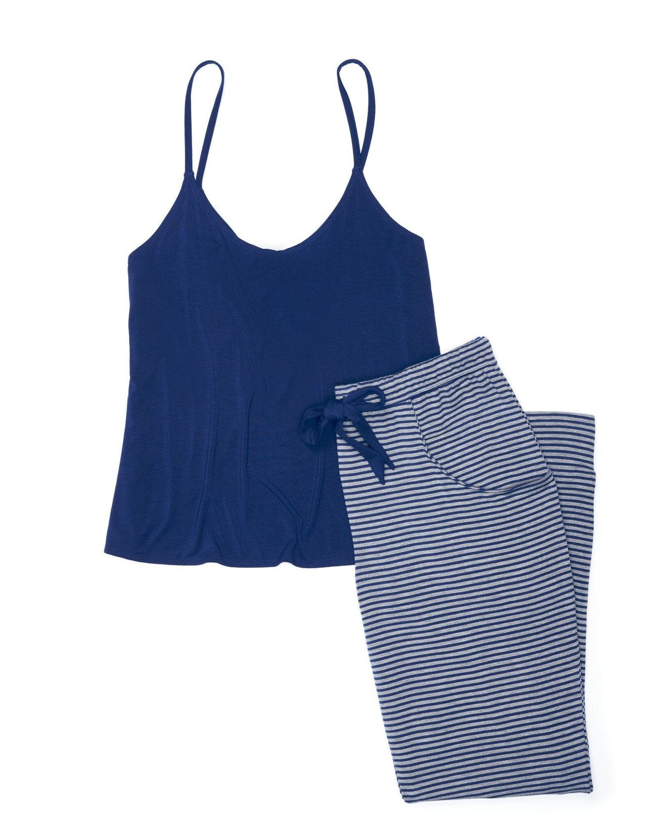 Adore Me Clair Tank & Jogger Set in color Blue Depths and shape pj