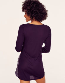 Adore Me Eniko Sleepshirt in color Blackberry Cordial and shape sleepshirt