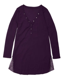 Adore Me Eniko Sleepshirt in color Blackberry Cordial and shape sleepshirt
