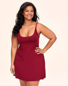 Adore Me Suzie Knit Slip in color Biking Red and shape slip