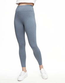 Adore Me Haley Heathered Legging Heather Compression Activewear Legging in color Dark Denim_Heather and shape legging