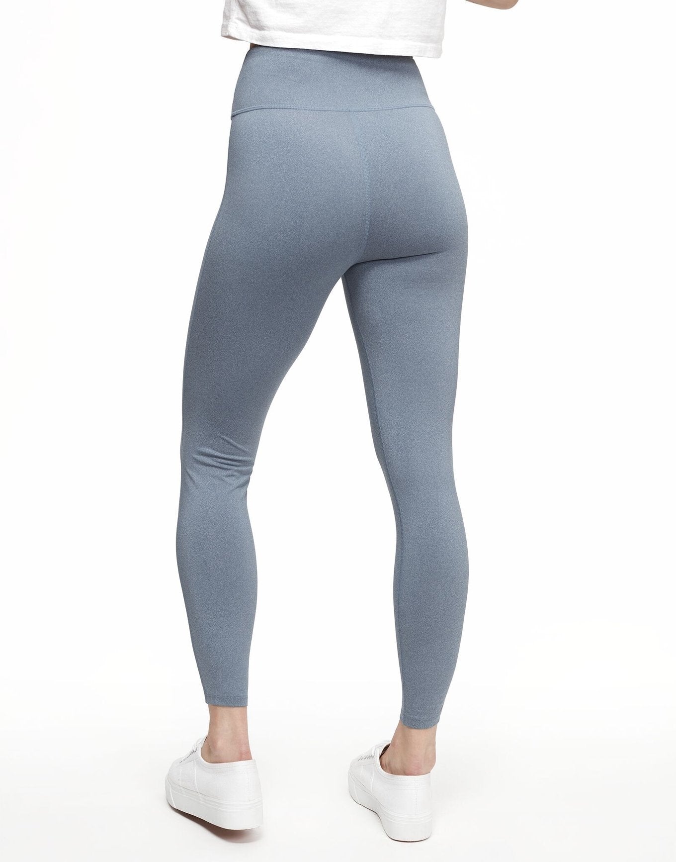 Adore Me Haley Heathered Legging Heather Compression Activewear Legging in color Dark Denim_Heather and shape legging
