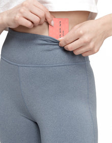 Adore Me Haley Heathered Legging Heather Compression Activewear Legging in color Dark Denim_Heather and shape legging