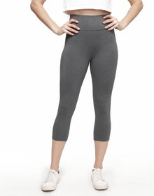 Adore Me Haley Heathered Crop Heather Compression Activewear Crop Legging in color Meteorite Light Heather and shape legging