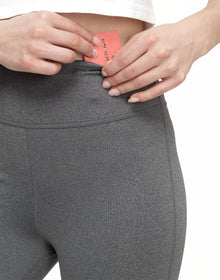 Adore Me Haley Heathered Crop Heather Compression Activewear Crop Legging in color Meteorite Light Heather and shape legging
