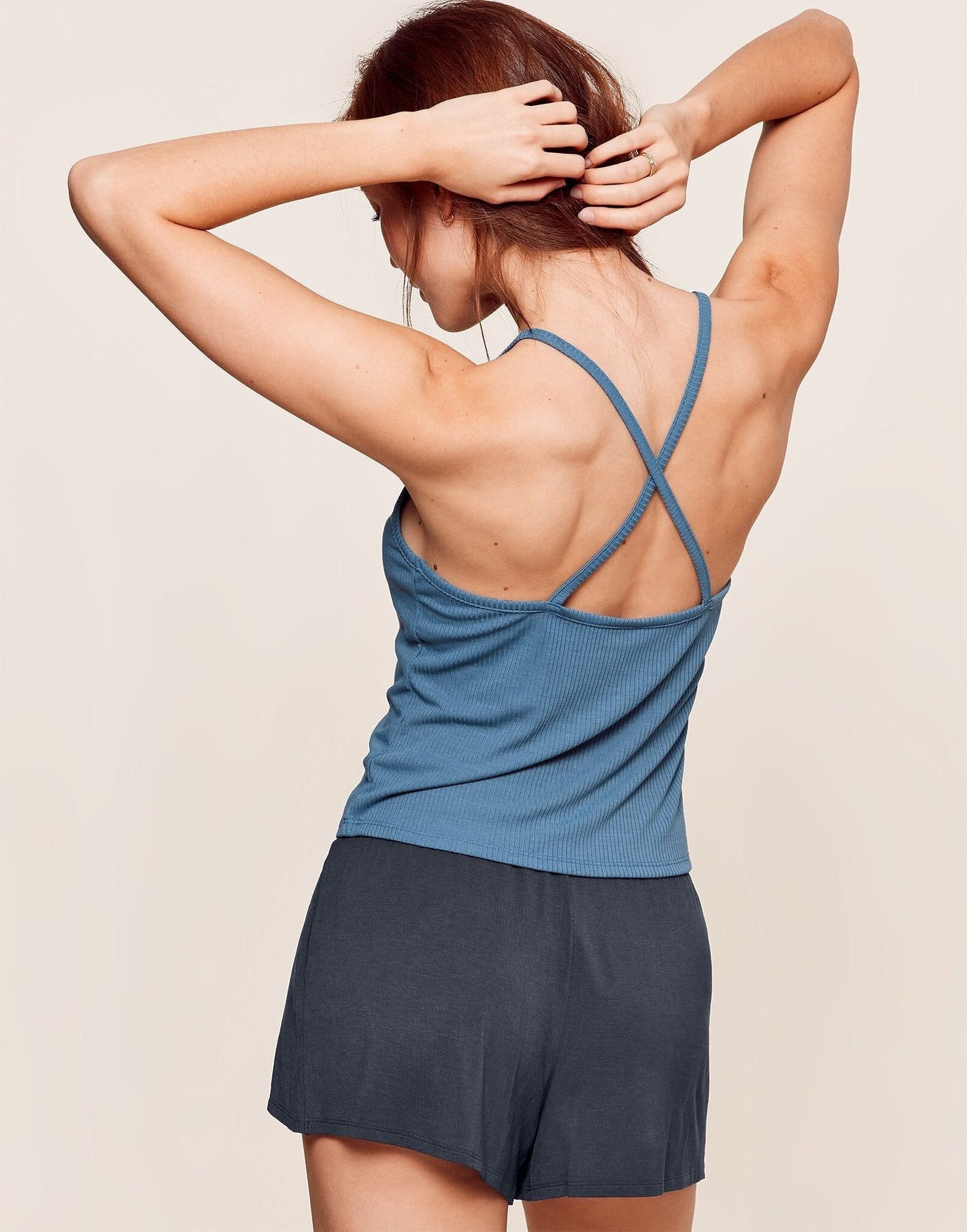 Adore Me Paige Cami & Short Set in color Coronet Blue and shape pj