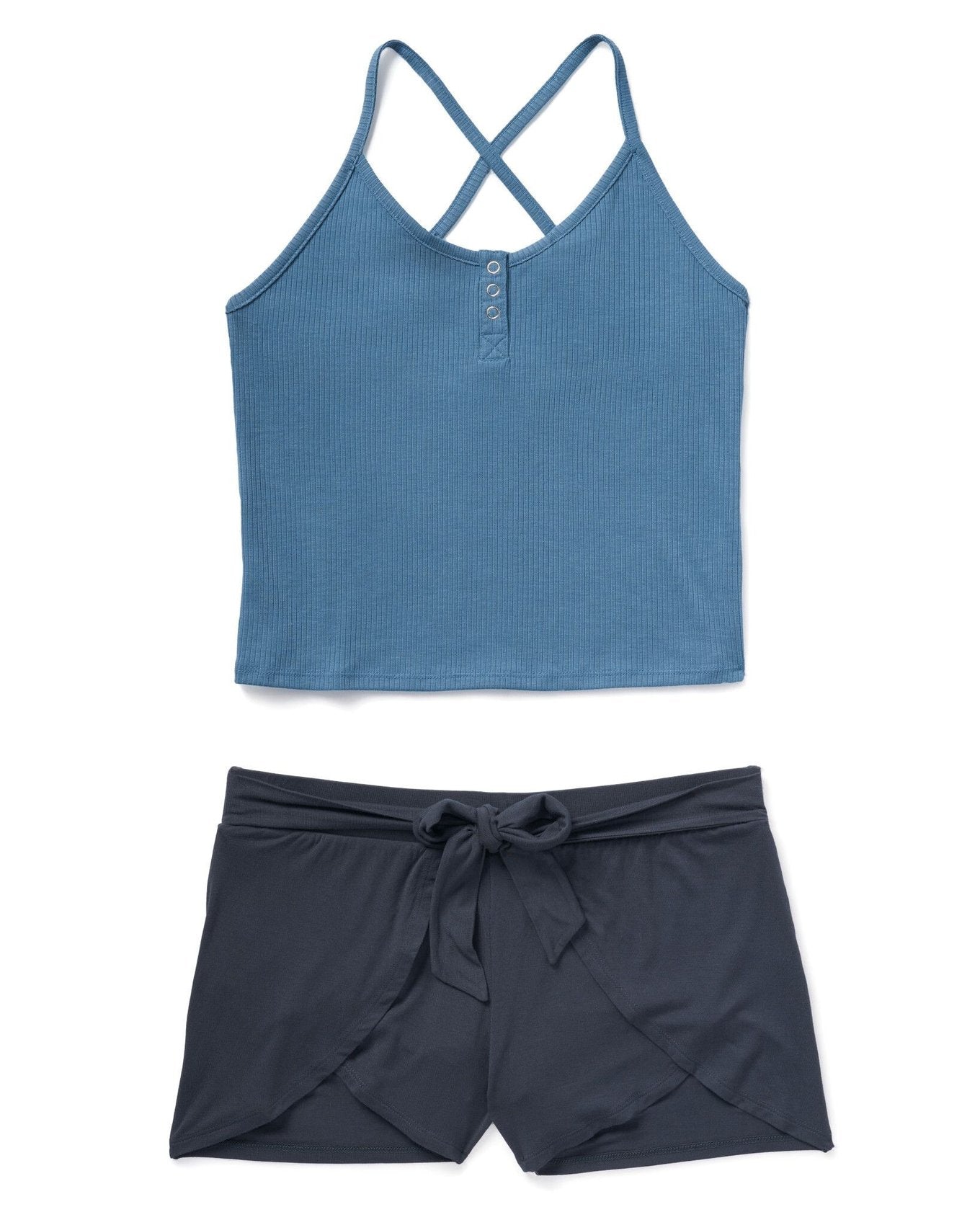 Adore Me Paige Cami & Short Set in color Coronet Blue and shape pj