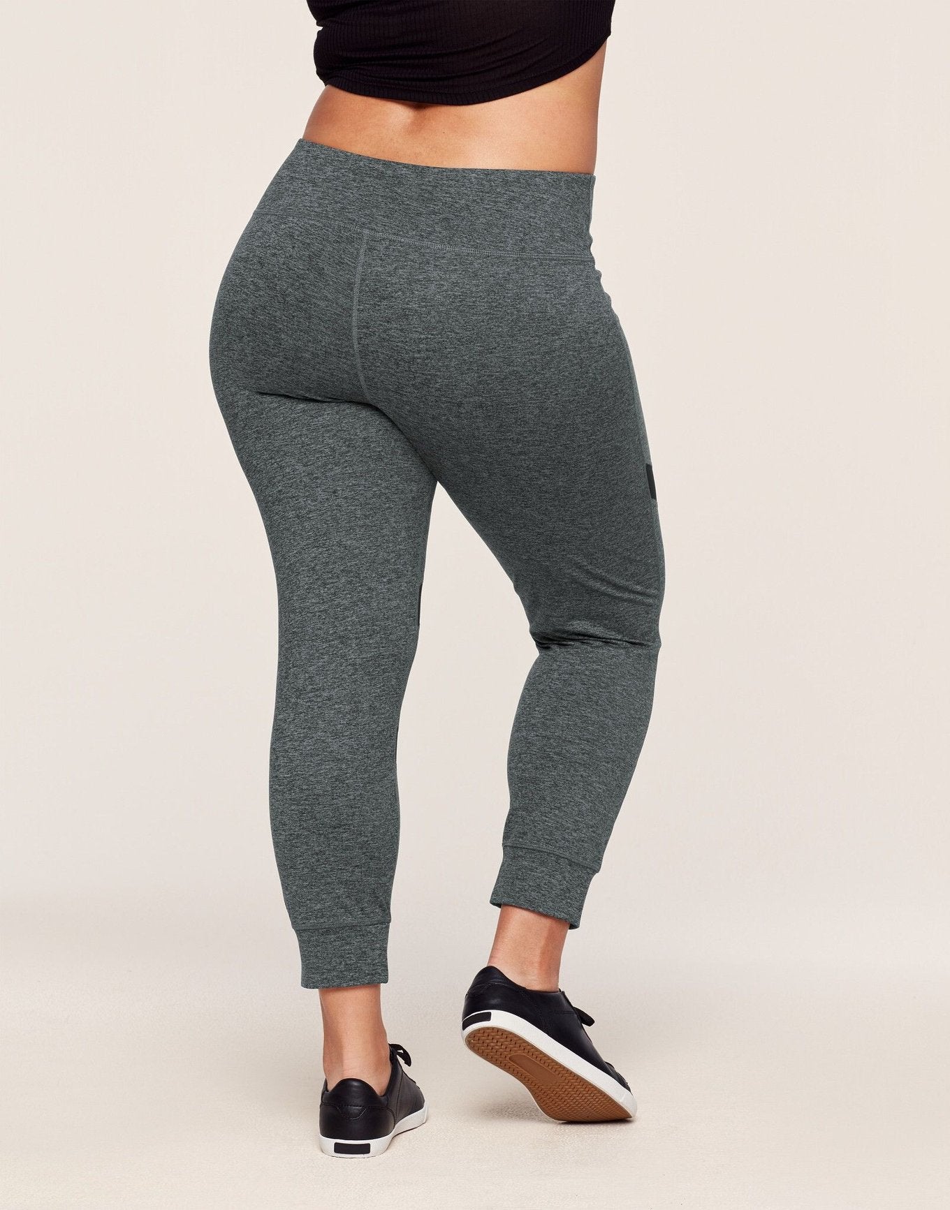Adore Me Gail Super-Soft Fitted Jogger in color Noir Dark Heather and shape jogger