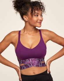 Adore Me Maven Medium-Impact Sports Bra in color Graphic AM Logo C01 and shape sports bra
