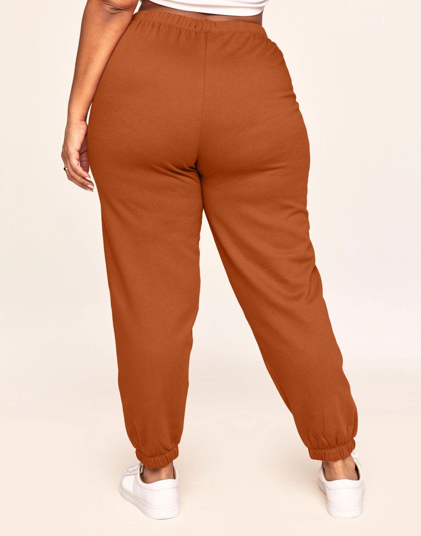 Adore Me Kaylie Classic Fleece Sweatpant in color Rust and shape pant