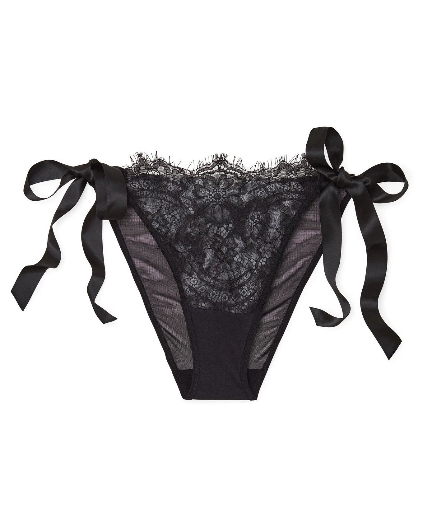 Adore Me Alana Side-Tie Bikini in color Jet Black and shape bikini