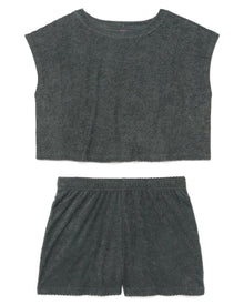 Adore Me Amina Short PJ Set in color Urban Chic and shape pj