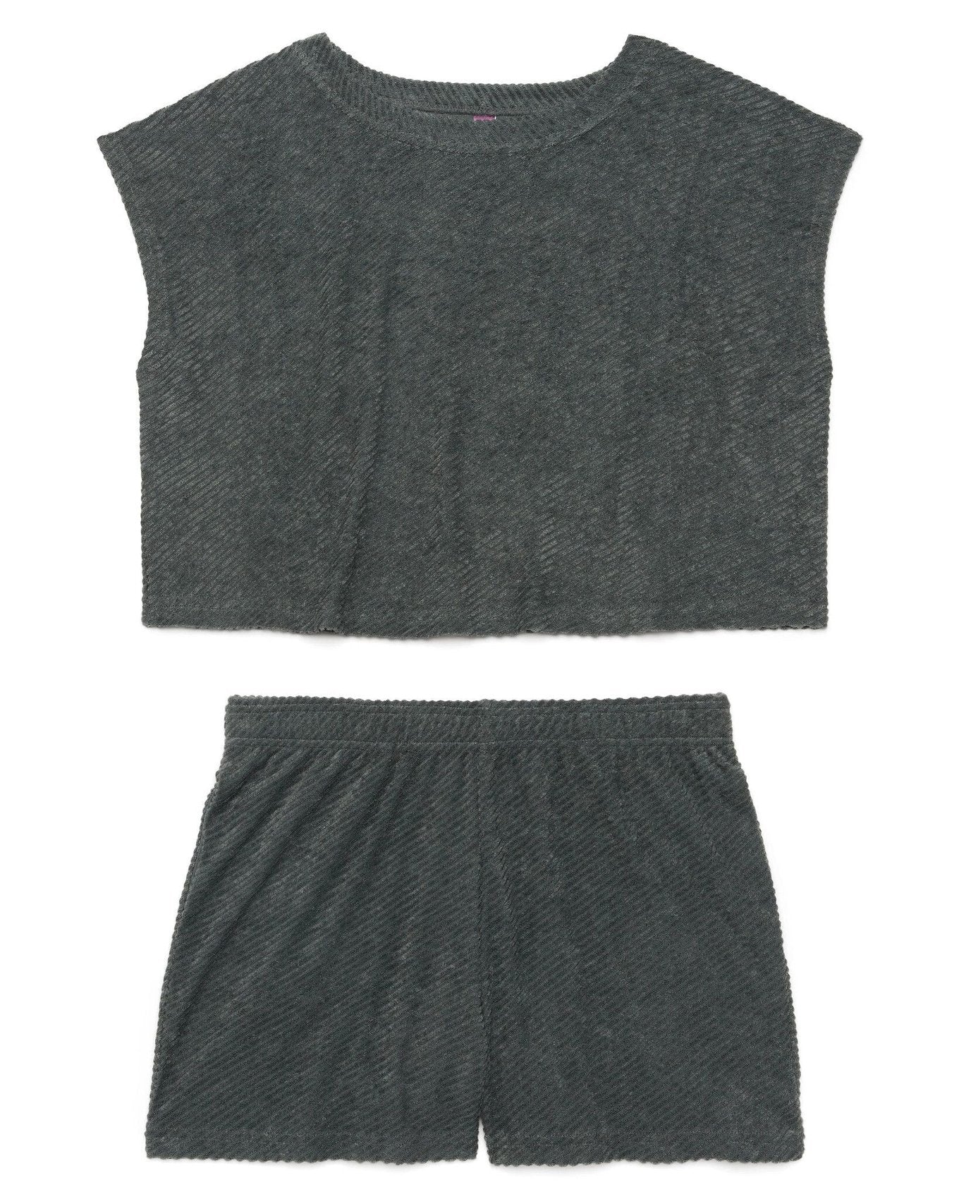 Adore Me Amina Short PJ Set in color Urban Chic and shape pj