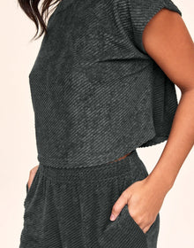 Adore Me Amina Short PJ Set in color Urban Chic and shape pj