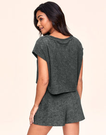 Adore Me Amina Short PJ Set in color Urban Chic and shape pj