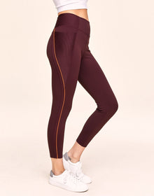 Adore Me Bailey Brushed 7/8 Super-Soft Active 7/8 with Pockets in color Oxblood and shape legging