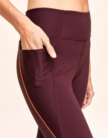Adore Me Bailey Brushed 7/8 Super-Soft Active 7/8 with Pockets in color Oxblood and shape legging