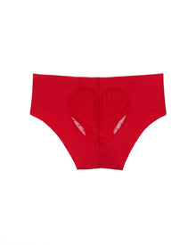 Adore Me Claire No-Show Hipster Feat. Heart Cut-Out in color Barbados Cherry and shape hipster