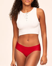 Adore Me Claire No-Show Hipster Feat. Heart Cut-Out in color Barbados Cherry and shape hipster
