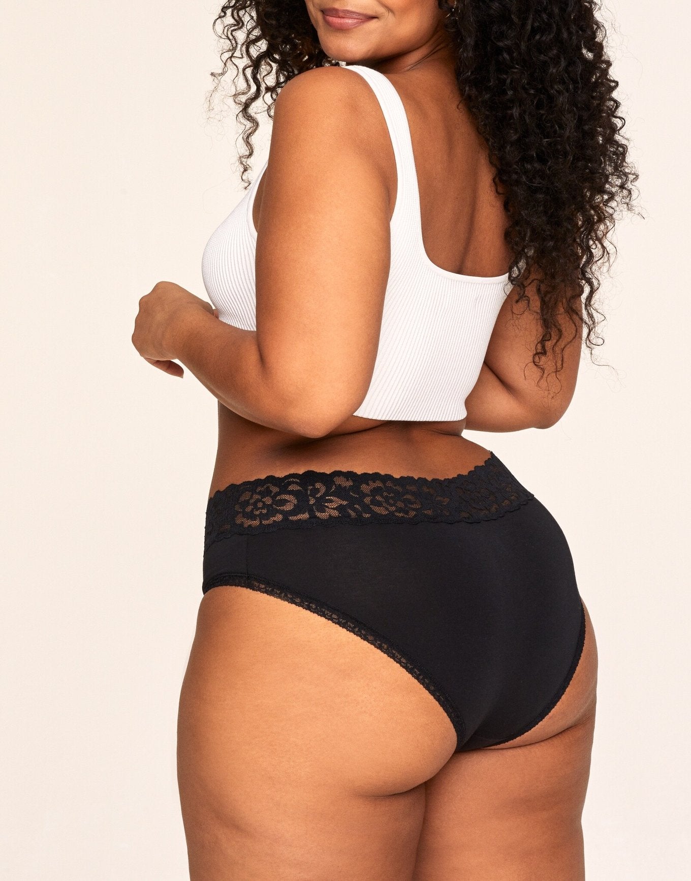 Adore Me Millie Cotton Pack Hipster Panties (Pack of 3) in color Jet Black and shape hipster