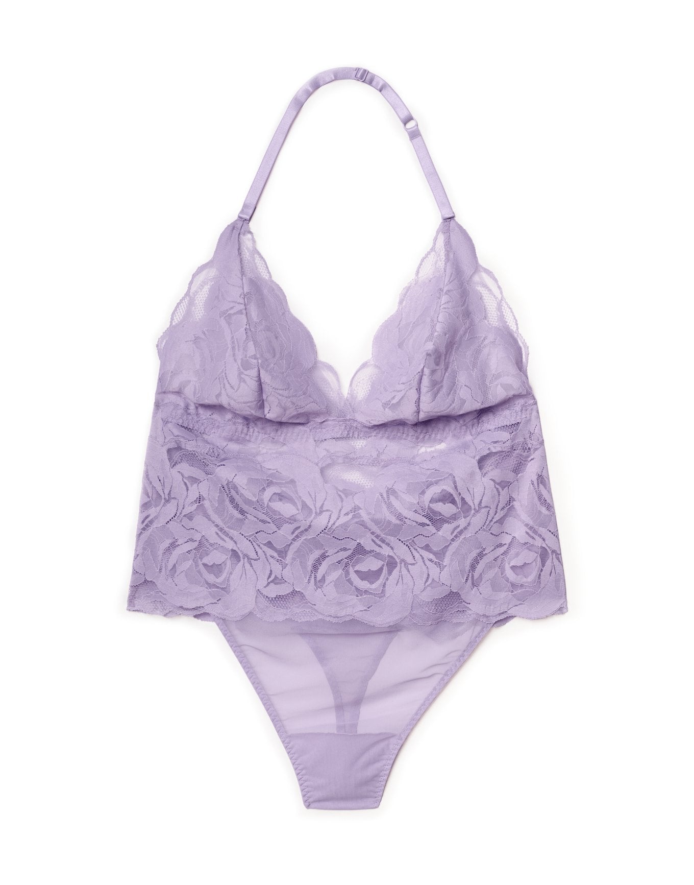 Adore Me Esme Lace Bodysuit in color Pastel Lilac and shape bodysuit