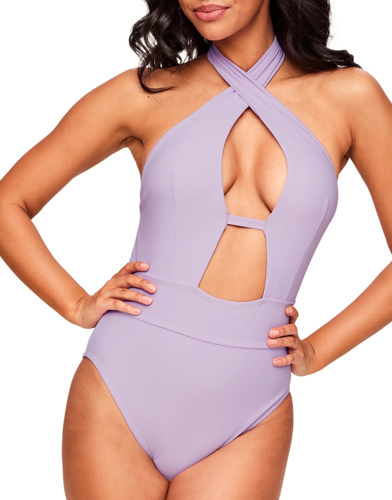 Adore Me Brinlee One-Piece in color Pastel Lilac and shape one piece