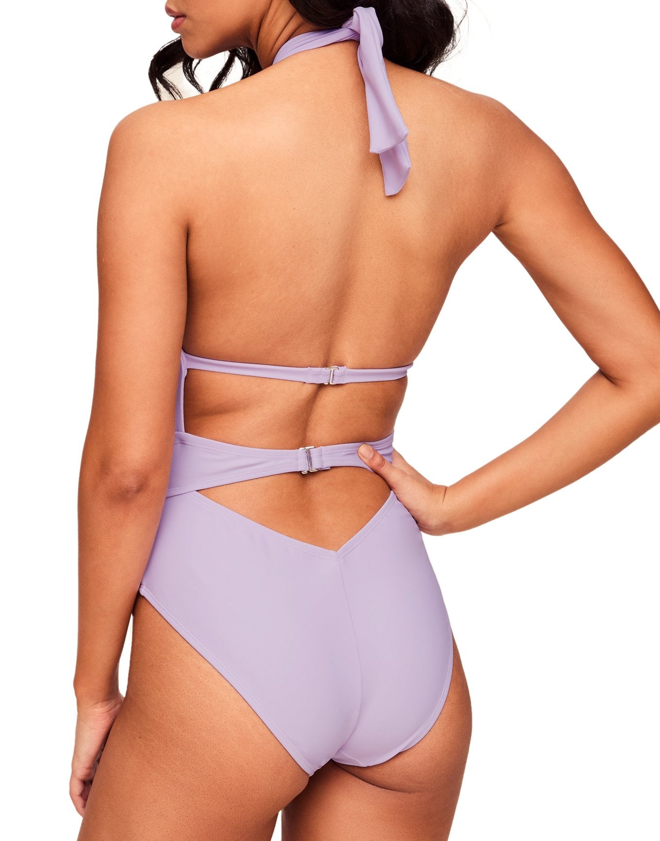 Adore Me Brinlee One-Piece in color Pastel Lilac and shape one piece