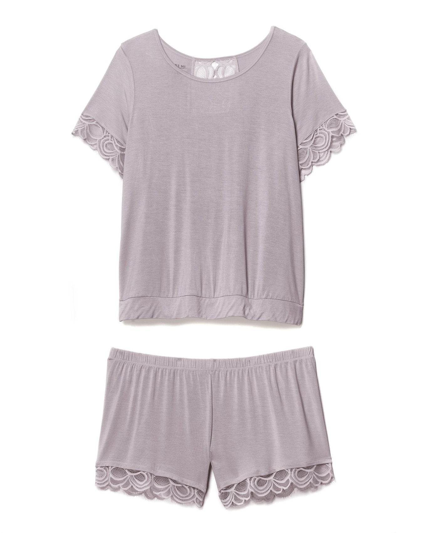 Adore Me Charli T-Shirt & Short Set in color Raindrops and shape pj